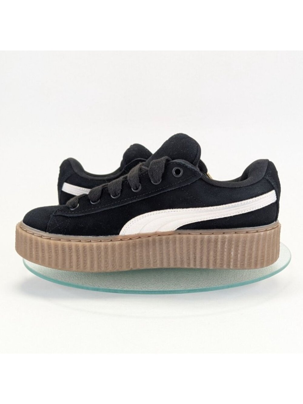 Puma x Rihanna Fenty Creeper Platform Shoes Womens 8.5 Black White Gum 399332-01 - Picture 8 of 12